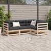 vidaXL Patio Sofa Set Anthracite cushions, Natural pinewood