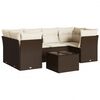 vidaXL Garden Sofa Set Brown, Cream white