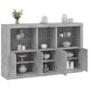 vidaXL Sideboard Concrete Grey Engineered Wood, Glass Large Sideboard
