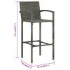 vidaXL Bar Stool Set of 4 Grey PE rattan, powder-coated steel Medium