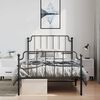 vidaXL Bed Frame Black Powder-Coated Steel Twin Bed Frame Rectangular