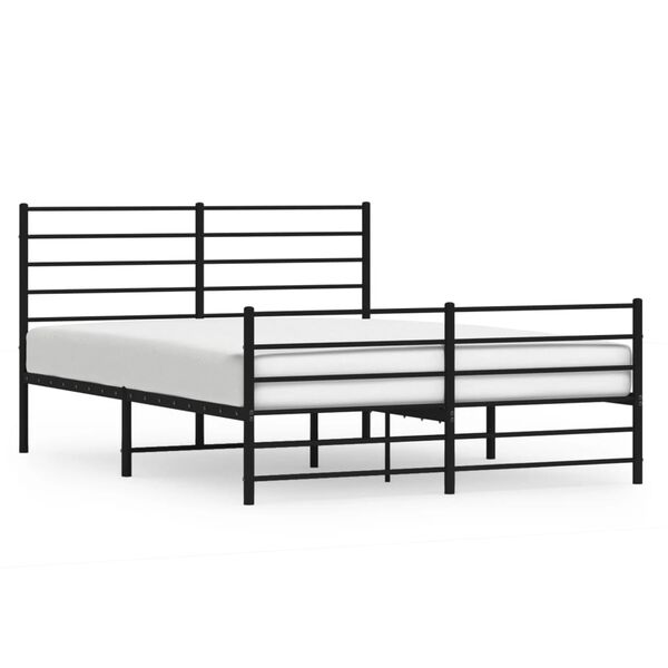 vidaXL Bed Frame Black Powder-coated steel Full Bed Frame Rectangular