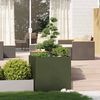vidaXL Planter Olive Green Cold-rolled steel Large Modern Planter