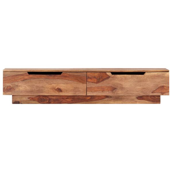 vidaXL TV Cabinet Light Brown Solid Acacia Wood, Engineered Wood 57.1 in