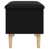 vidaXL Storage Bench Black Engineered wood, Faux leather Compact