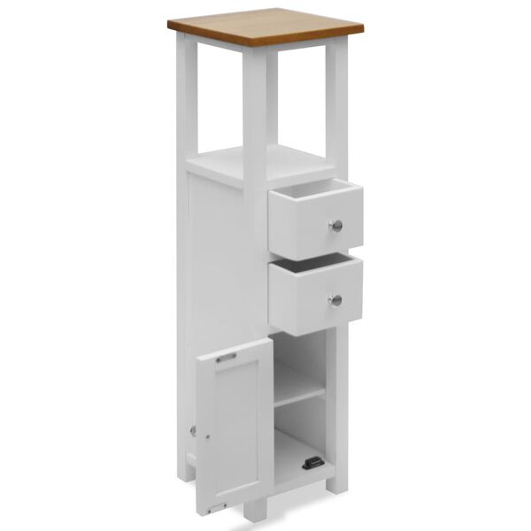 vidaXL Tall Chest of Drawers 10.2"x10.2"x37" Solid Oak Wood