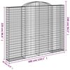 vidaXL Arched Gabion Baskets 5 pcs 118.1x11.8x220/240" Galvanised Iron