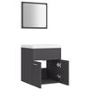 vidaXL Bathroom Furniture Set Grey, White Engineered wood, Ceramic Small