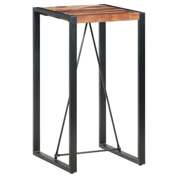vidaXL Bar Table Brown and Black Solid Acacia wood, steel