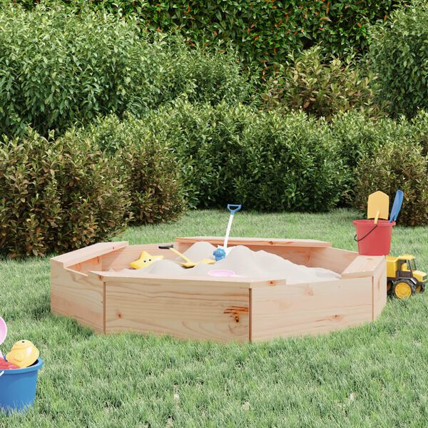vidaXL Sandbox Natural wood Solid pine wood Medium Durable Sandpit