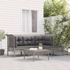 vidaXL 5 Piece Patio Lounge Set with Cushions Grey Poly Rattan