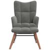 vidaXL Rocking Chair With Stool Dark Grey Velvet Medium Armchair