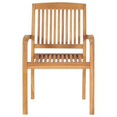 vidaXL Stacking Patio Chairs 4 pcs Solid Teak Wood