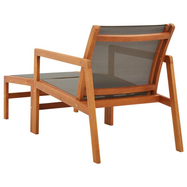 vidaXL Garden Chair Grey Solid eucalyptus wood and textilene Medium