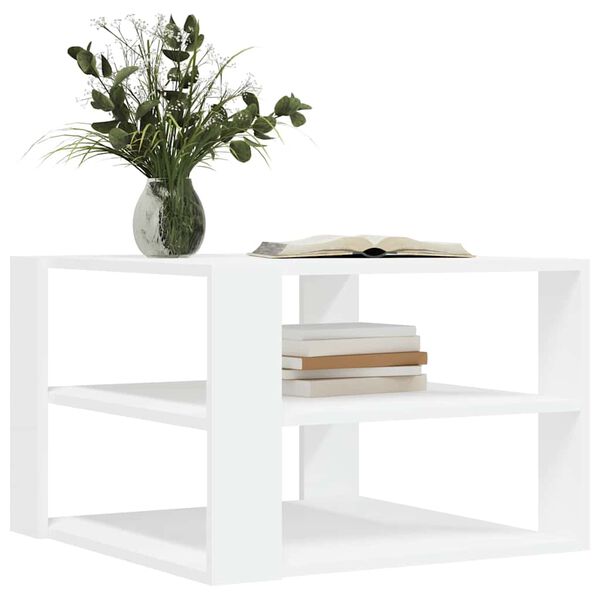 vidaXL Coffee Table White Engineered Wood Small Coffee Table Square