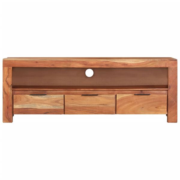 vidaXL TV Cabinet Natural Wood Solid Acacia Wood Compact TV Cabinet