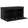 vidaXL TV Wall Cabinet Wall-mounted Black Oak 31.50 x 11.81 x 15.75 in