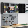 vidaXL Tool Cabinet and Pegboard Set 3 pcs Black 100 x 20 x 115 cm
