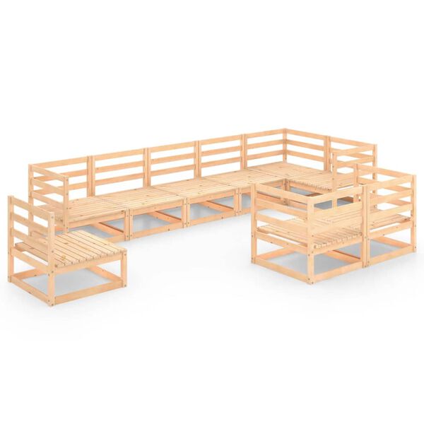 vidaXL Garden Lounge Set Brown Solid Pine Wood Modular Garden Lounge Set