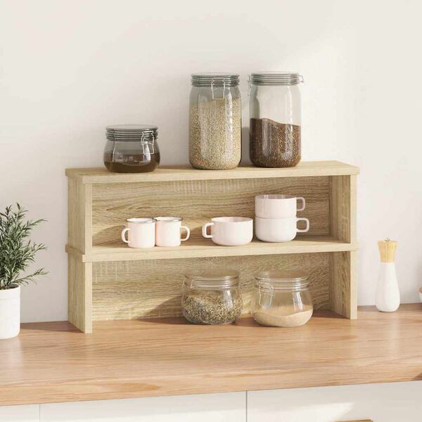 vidaXL Kitchen Racks Stackable 2 pcs Sonoma Oak 23.6x5.9x6.3"