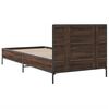 vidaXL Bed Frame Brown Oak Engineered Wood, Metal, Plywood Twin Durable