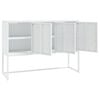 vidaXL Sideboard White Steel Medium Levelers Sideboard Rectangular