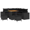 vidaXL Garden Sofa Set with Cushion with Storage 8 pcs Black