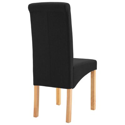 vidaXL Dining Chairs 4 pcs Black Fabric