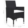 vidaXL Garden Dining Set Chair: Black, Cushion: Cream White