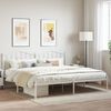 vidaXL Bed Frame White Powder-Coated Steel Double Bed Frame