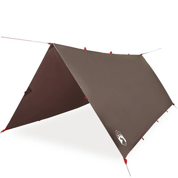 vidaXL Camping Tarp Brown 159.8x120.5" Waterproof