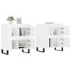 vidaXL Sideboard Set of 2 White Engineered wood Medium Sideboard