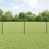 vidaXL Fence with Post Green 1.97 x 32.81 ft Steel and PVC