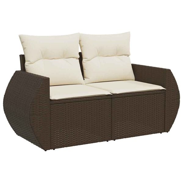 vidaXL Garden Sofa Set Brown