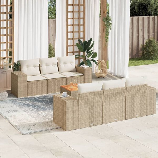 vidaXL Garden Sofa Set Beige