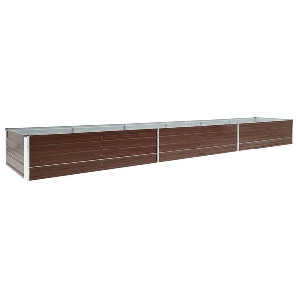 vidaXL Raised Bed Brown Galvanized steel 189 x 31.5 x 17.7 in Durable
