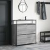 vidaXL Shoe Cabinet Grey sonoma Engineered wood Large Minimalistic
