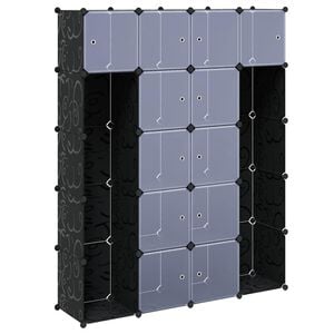 vidaXL Modular Storage Black and White Plastic Large Modular