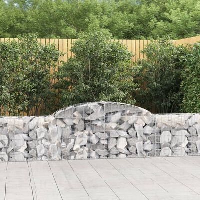 vidaXL Arched Gabion Basket 118.1"x11.8"x23.6"/31.5" Galvanized Iron