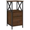 vidaXL Bedside Cabinet Set of 2 Brown oak Engineered wood, iron Compact