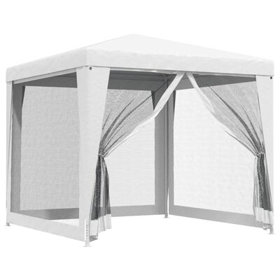 vidaXL Party Tent with 4 Mesh Sidewalls 8.2'x8.2' White