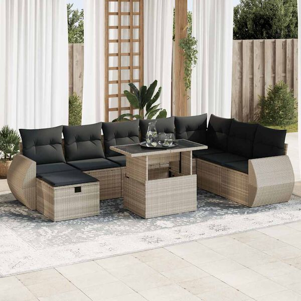 vidaXL Garden Sofa Set Light Gray