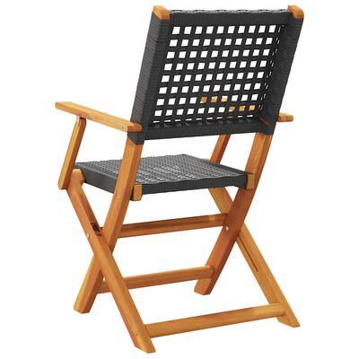 Single grey woven director-style chair with wooden frame and armrests.