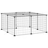 vidaXL Pet Cage Black Powder-coated steel Adjustable Expandable