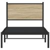 vidaXL Bed Frame Sonoma Oak Steel, Engineered Wood Twin Bed Frame