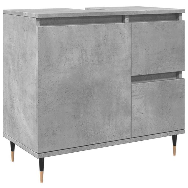 vidaXL Bathroom Cabinet Concrete Gray Engineered wood, Iron Medium
