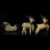 vidaXL Reindeer And Sleigh Christmas Decoration Set of 4 Gold Mesh, Metal