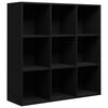 vidaXL Bookcase Black Engineered wood Medium Bookcase Rectangular