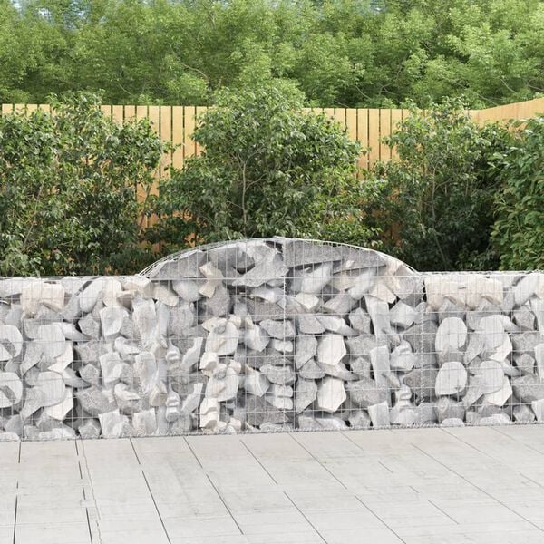 vidaXL Gabion Basket Set of 8 Silver Galvanized iron Large