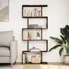 vidaXL Room Divider Bookcase Smoked Oak Engineered Wood